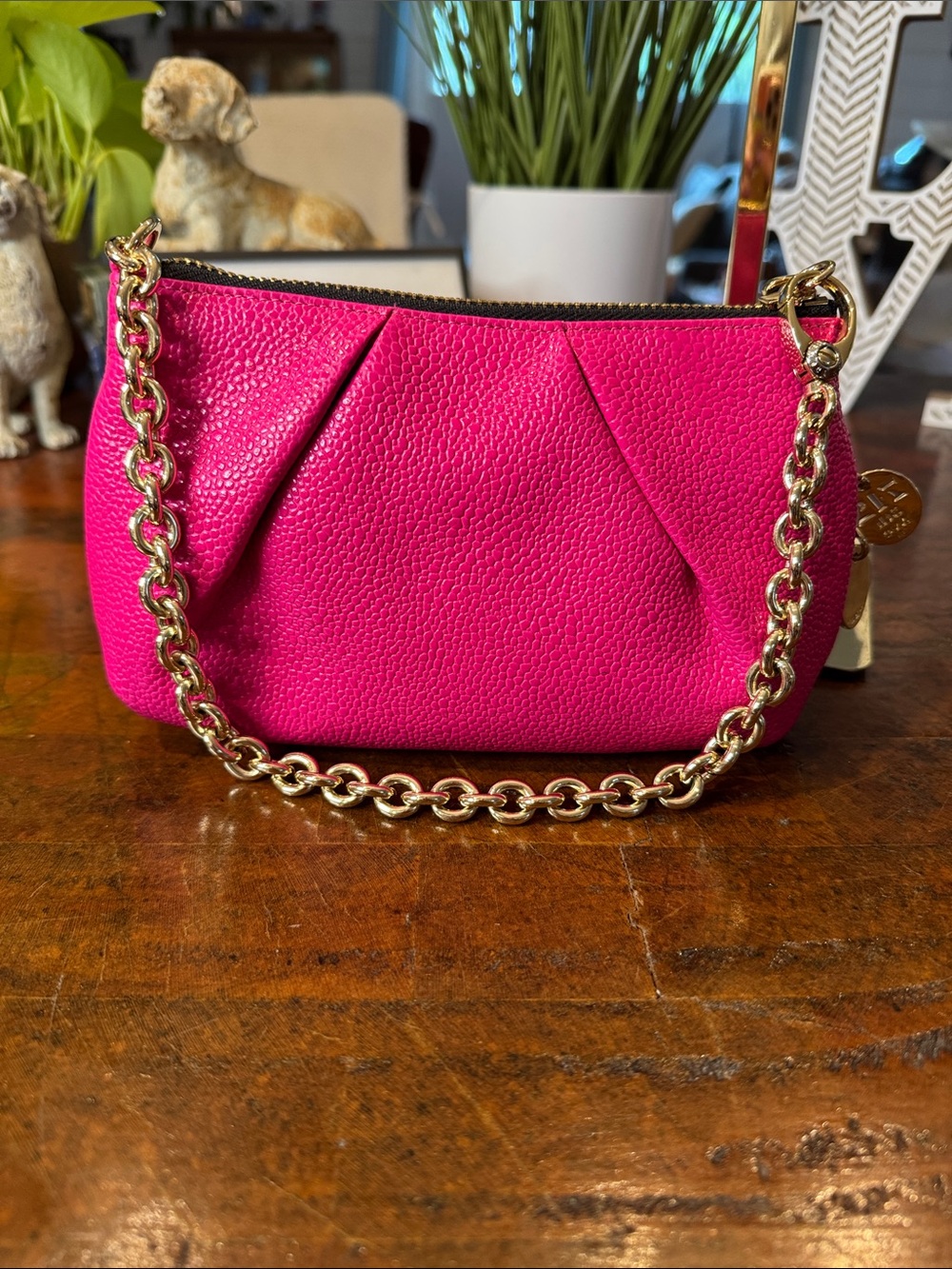 henri bendel Hot Pink Mini Chain-Handle Shoulder Bag